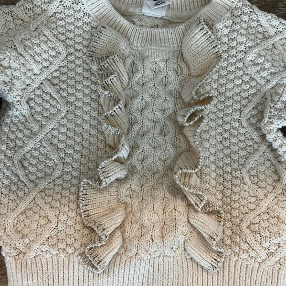 Gap Kids Cotton Cream Knit Sweater and Leggings Set size 18-24 Months